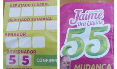 Jaime Nunes, manda fazer milhares de santinhos só com o nome dele , tudo indica que o tubarão branco  pulou do barco de Raissa Furlan.