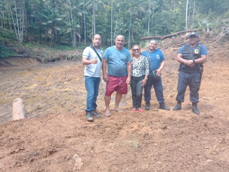 Prefeitura de Serra do Navio realiza obra de escavação de tanques para produção  de peixes