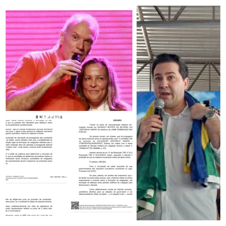Guaracy Júnior (PTB), impetrou representação por veiculação de propaganda irregular contra  Jaime Nunes