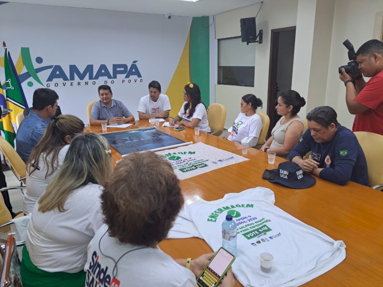 Governo do Amapá dialoga com profissionais da enfermagem durante ato nacional pelo piso salarial da categoria
