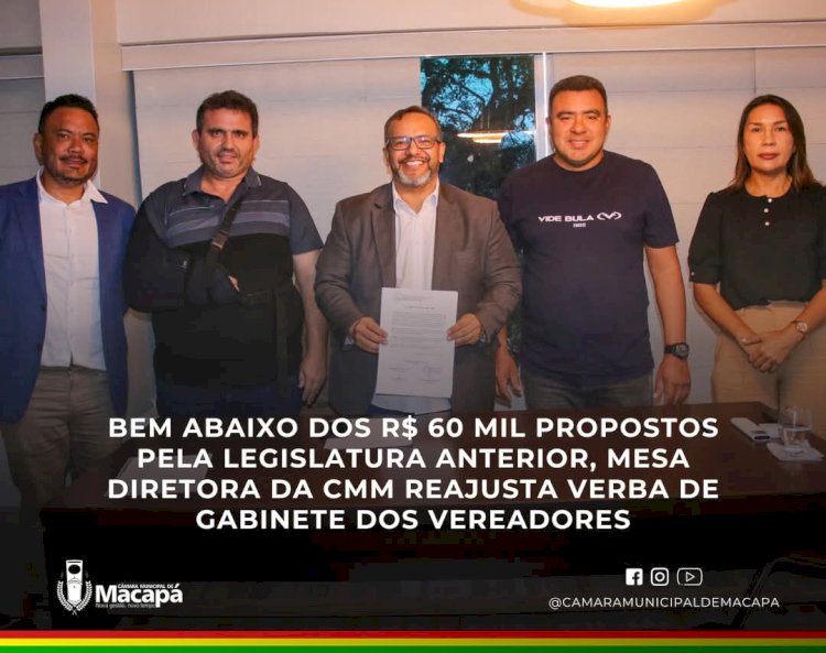 Em decisão de grande impacto popular, presidente da Câmara de Macapá, Pedro DaLua, reduz proposta de aumento da verba de gabinete de R$ 60 mil para R$ 20 mil